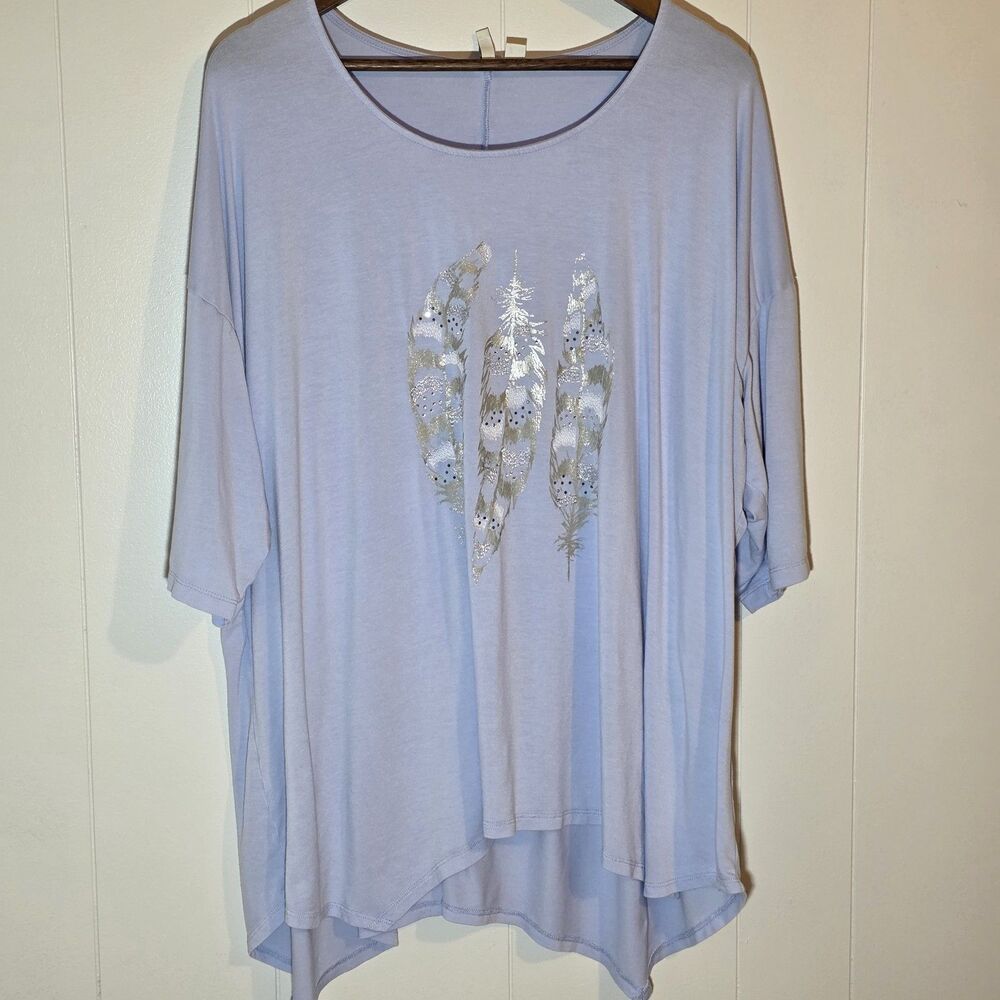 Est. 1946 Light Blue Size 22/24 Tshirt With Embellished Feathers